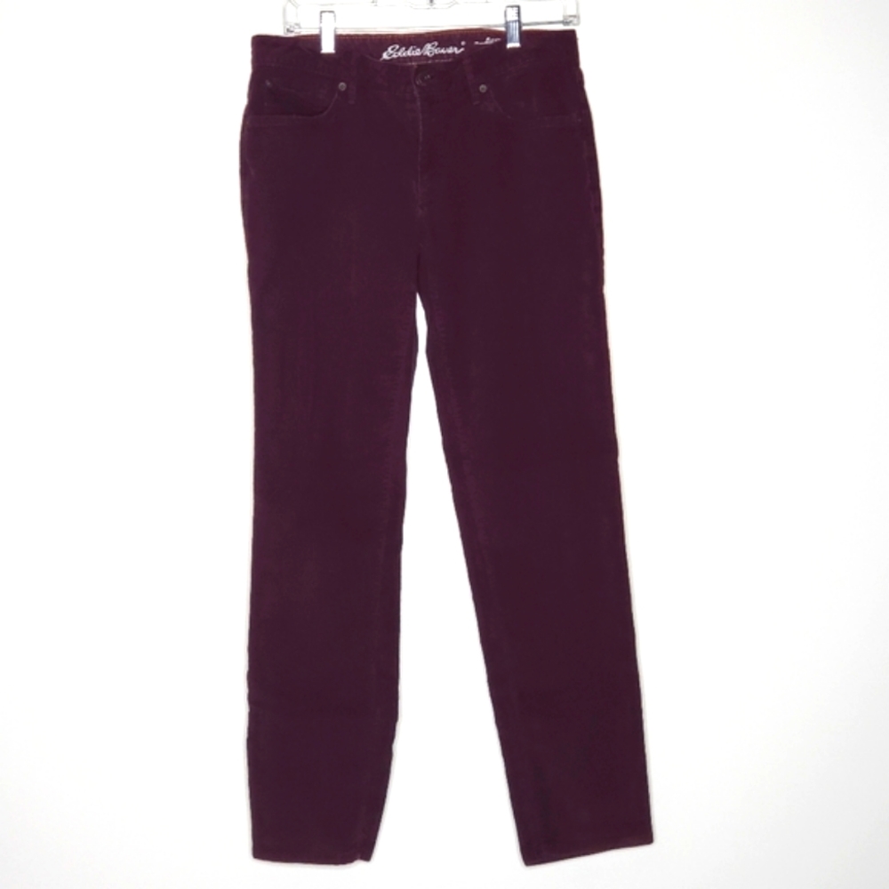 Eddie Bauer Maroon Corduroy Boyfriend Slim Jeans